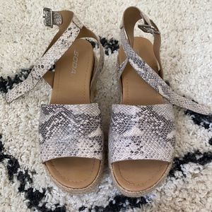 Platform Snakeskin Sandals